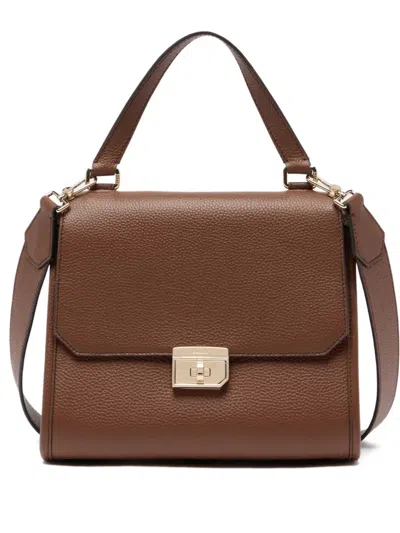 Bally Grained Leather Tote Bag In Brown
