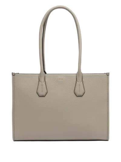 Bally Grained Leather Tote Bag In Neutral