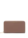 Bally Grained Logo Zip Around Wallet In Neutral