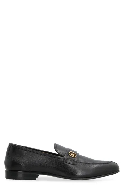 Bally Grainy Leather Loafers For Men In Black