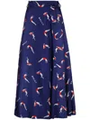 Bally Graphic-print A-line Skirt In Blau