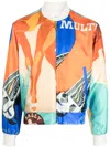 Bally Silk Printed Bomber Jacket In Multicolour In Orange