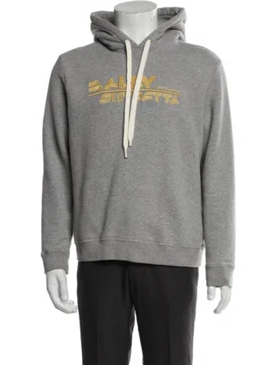 Pre-owned Bally Graphic Print Crew Neck Hoodie In Gray