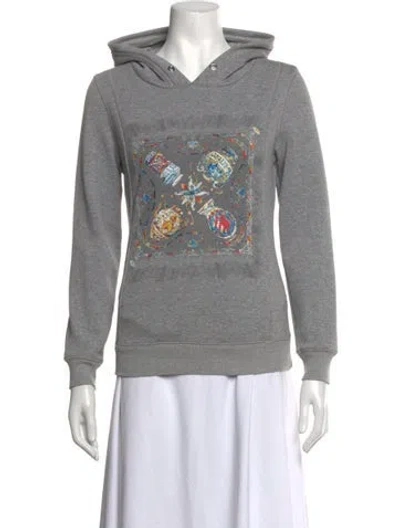 Pre-owned Bally Graphic Print Crew Neck Hoodie In Grey