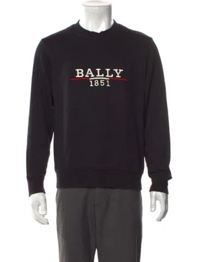 Pre-owned Bally Graphic Print Crew Neck Sweatshirt In Blue