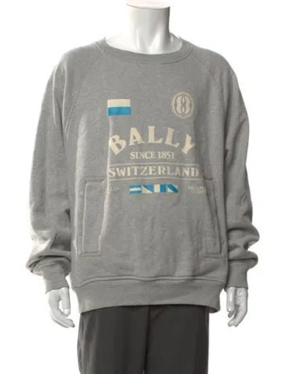 Pre-owned Bally Graphic Print Crew Neck Sweatshirt In Gray