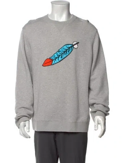 Pre-owned Bally Graphic Print Crew Neck Sweatshirt In Grey