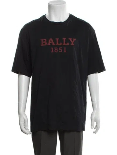 Pre-owned Bally Graphic Print Crew Neck T-shirt In Black