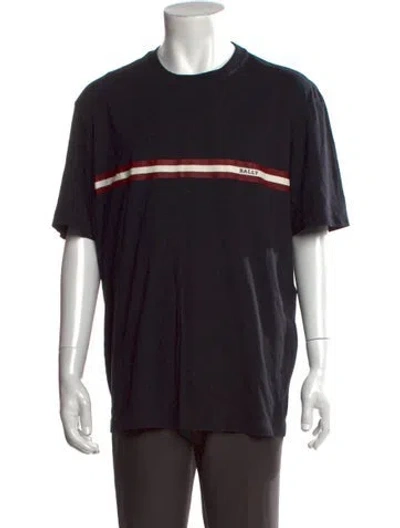 Pre-owned Bally Graphic Print Crew Neck T-shirt In Black