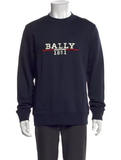 Pre-owned Bally Graphic Print Crew Neck T-shirt W/ Tags In Blue