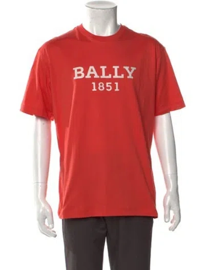 Pre-owned Bally Graphic Print Crew Neck T-shirt W/ Tags In Pink