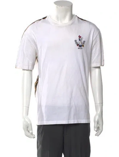 Pre-owned Bally Graphic Print Crew Neck T-shirt In White