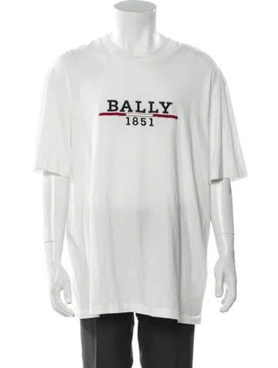 Pre-owned Bally Graphic Print Crew Neck T-shirt In White
