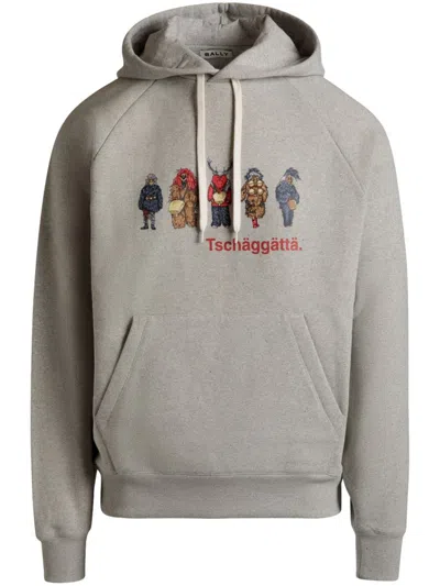 Bally Graphic-print Hoodie In Grey
