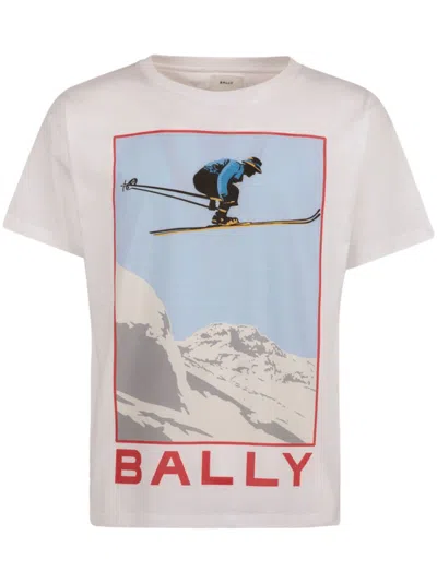 Bally Graphic-print Organic Cotton T-shirt In White