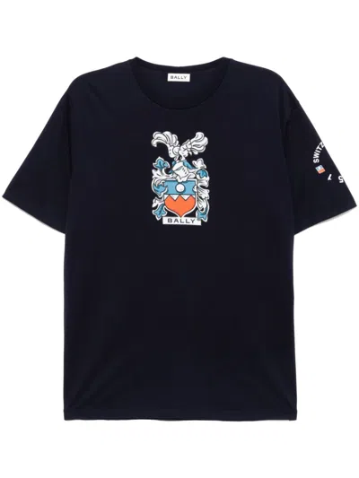 Bally Graphic Print Short-sleeves T-shirt In Blue