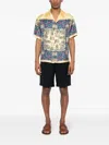 Bally Graphic-print Silk Shirt In 黄色