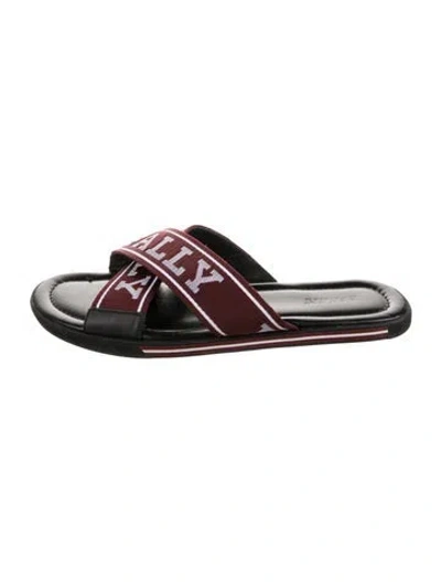Pre-owned Bally Graphic Print Slides In Burgundy