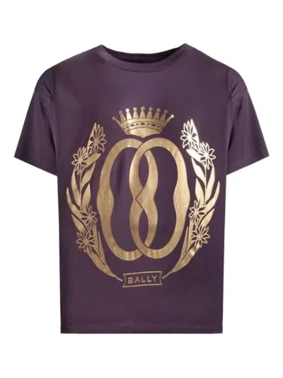 Bally Graphic-print T-shirt In Purple