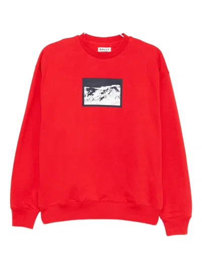 Bally Graphiced Sweatshirt In Red