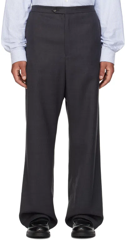 Bally Gray Loose Trousers In Dark Grey 50