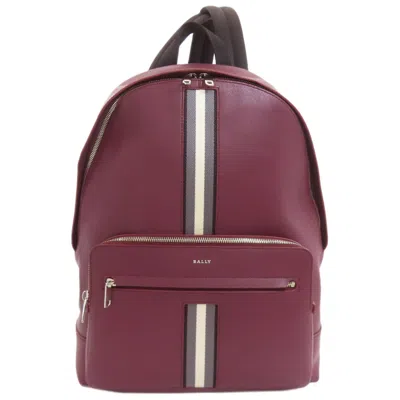 Pre-owned Bally Gray Purple Leather Backpack () In Gray, Purple