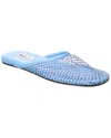 Bally Greek Mesh & Leather Mule In Blue