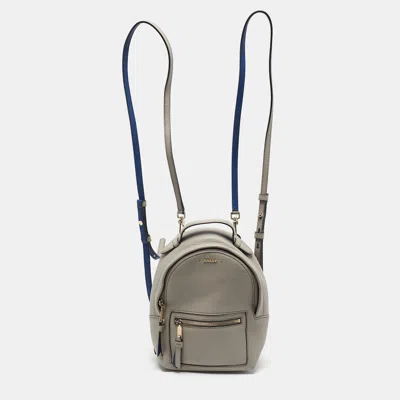 Pre-owned Bally Grey Leather Mini Backpack