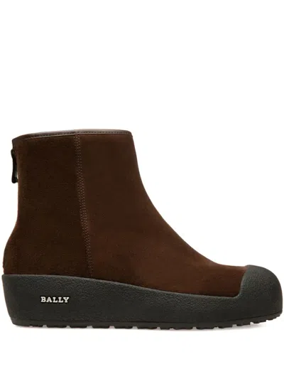 Bally Guard Rear-zip Leather Boots In Brown