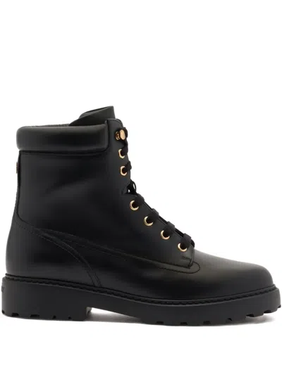 Bally Gusto Leather Lace-up Boots In Black