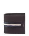 Bally Hadlet Leather Id Coin Wallet In Brown
