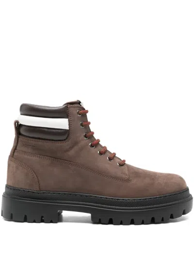 Bally Hallen Lace-up Boots In Brown