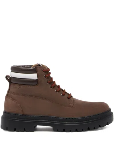 Bally Hallen Padded-ribbon Boots In Brown