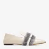 Bally Hamelia Women's 6223320 Bone Calf Leather Fur Pumps In Multi
