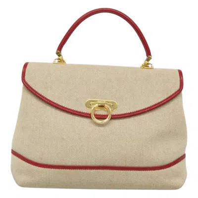Pre-owned Bally Handbag Canvas Canvas Handbag () In Sand