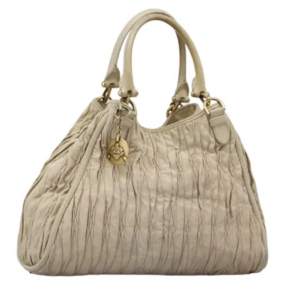 Pre-owned Bally Handbag Leather Beige Leather Tote Bag Bag () In Sand