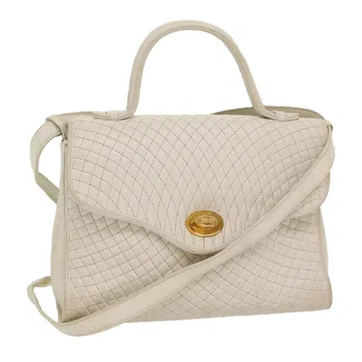 Pre-owned Bally Handbag Leather Leather Handbag () In White