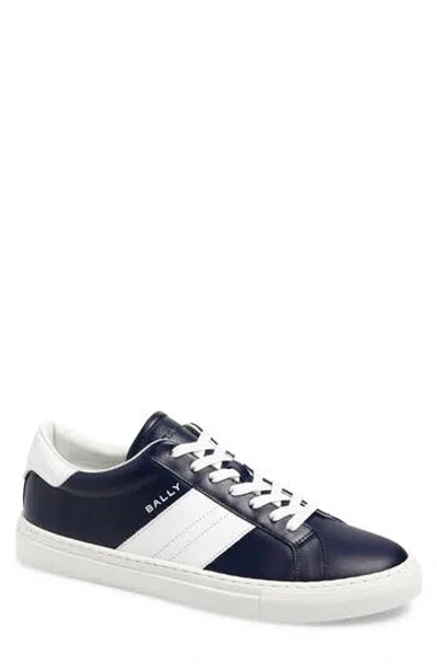 Bally Hedon Sneaker In Blue And White Leather