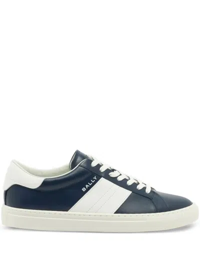 Bally Hedon Leather Sneakers In Blue