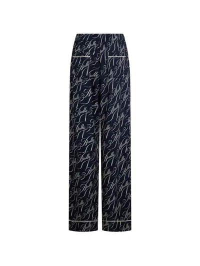 Bally Heel-print Trousers In Blue