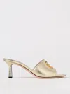 Bally Emblem Leather Sandals In Gold