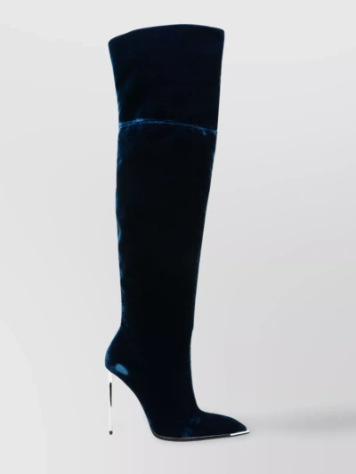 Bally Heeled Velvet Ankle Boots In Black