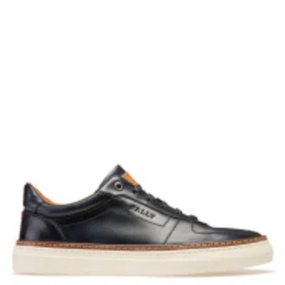 Bally Hens Brushed Leather Low-top Sneakers In Black
