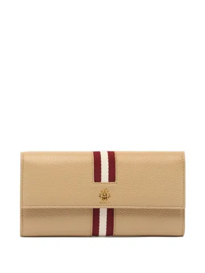 Bally Hera Grained Leather Wallet In Blue