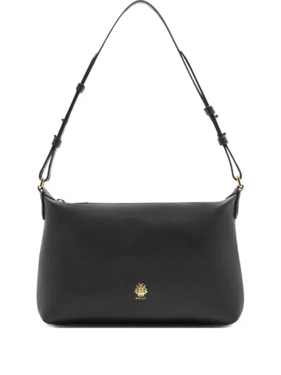 Bally Hera Hobo Zipped Leather Shoulder Bag In Black