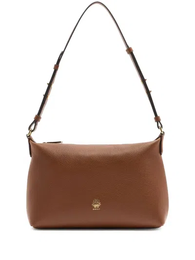 Bally Hera Hobo Zipped Leather Shoulder Bag In Brown