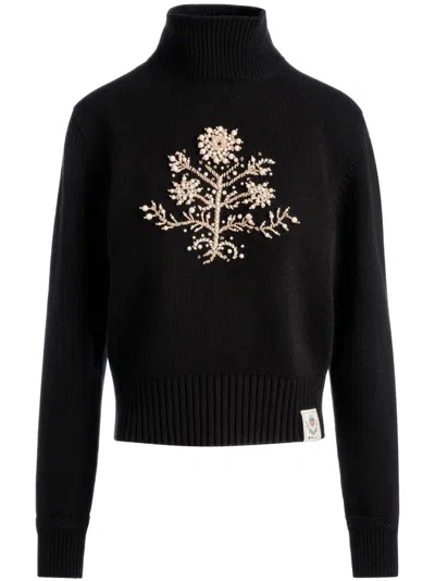 Bally Heritage Flower-embellished Sweater In Black