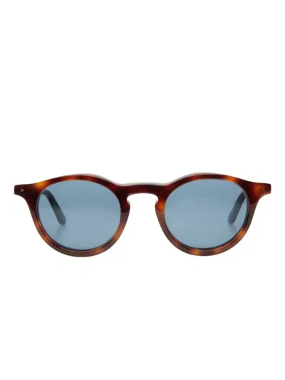 Bally Hermann Round-frame Sunglasses In Brown