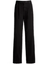 Bally High-waist Belted Cotton Trousers In Black