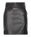 Bally High Waist Leather Finish Mini Skirt With Side Pockets In Black